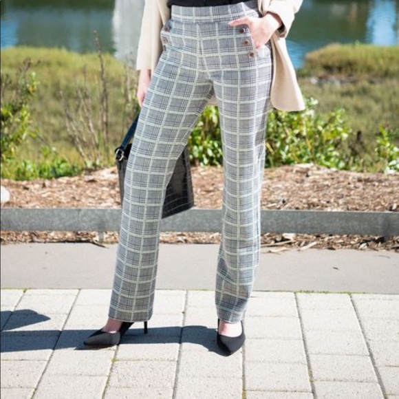 Pants - BETABRAND STRAIGHT-LEG  SIX BUTTONS DRESS PANTS YOGA PANTS MATCHA